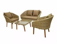 Комплект дачной мебели женева (диван, 2 кресла, столик), искусственный ротанг, арт. 840480, Интекс