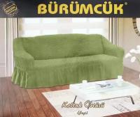 Чехол для дивана Burumcuk "Bulsan", трехместный, цвет: зеленый