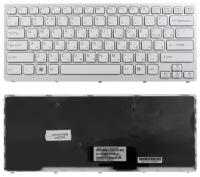 Клавиатура для ноутбука Sony Vaio VPC-CW, VGN-CW Series. Плоский Enter. Белая. С белой рамкой. PN: NSK-S7A0R.