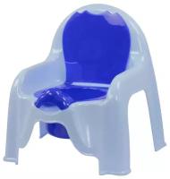 Детский горшок-стульчик, голубой, съемный горшок с крышкой, размер - 32,5х30х34,5 см, Smart Home (пр. Россия)