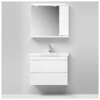 Комплект мебели для ванной AM.PM Like M80FHX802WG/W80/MPR801 тумба 80 см белая подвесная с раковиной и зеркальный шкаф правый