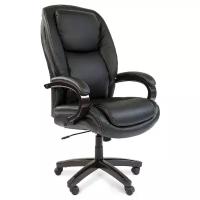 Кресло для руководителя Chairman Chairman 408, обивка: натуральная кожа, цвет: кожа черная/задняя часть спинки искусственная кожа черная