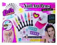 Girls creator Маникюрный набор для девочек Nail art studio с сушкой для ногтей и двухсторонним лаком