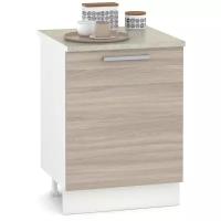 Кухонный стол-шкаф со столешницей Лима 600, цвет белый/ясень шимо светлый