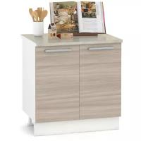 Кухонный стол-шкаф со столешницей Лима 800, цвет белый/ясень шимо светлый