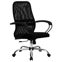 Офисное кресло Метта SU-C-8, подл.100/осн.003, обивка: текстиль, цвет: ткань-сетка черная №20