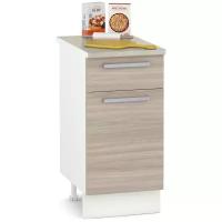 Кухонный стол-шкаф со столешницей Лима 400, цвет белый/ясень шимо светлый