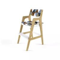 Детский растущий стул "Вуди" с подушками (38 Попугаев), цвет: Комбо-Белый/Ромбусы
