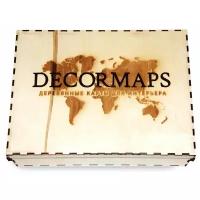 Панно Decormaps Деревянная карта мира, разноцветная