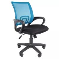 Кресло Easy Chair ткань черная сетка, голубой, пластик