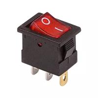 Выключатель клавишный 12V 15А (3с) ON-OFF красный с подсветкой Mini (RWB-206-1, SC-768) REXANT (36-2170)