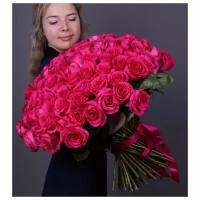 101 розовая роза Пинк Флойд 60 см. Эквадор