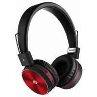 Гарнитура накладные Digma BT-12 красный/черный беспроводные bluetooth (L200BT RED/BLACK)