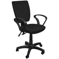 Кресло компьютерное Ультра люкс ткань, цвет чёрный, подлокотники Чарли