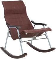 Кресло-качалка складная "Белтех", экокожа коричневый