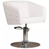 Парикмахерское кресло "Гламрок", Белый, Гидравлика диск