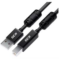 Защищенный 1,5м USB 2.0 AM/BM кабель для принтера GCR экранирование армирование ферритовые фильтры черный