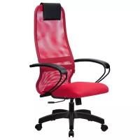 Кресло для руководителя Метта SU-B-8, подл.100/осн.001, обивка: текстиль, цвет: ткань-сетка красная №22