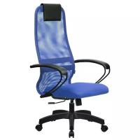 Кресло для руководителя Метта SU-B-8, подл.100/осн.001, обивка: текстиль, цвет: ткань-сетка синяя №23