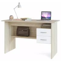 Письменный стол со встроенной тумбой 07.1, цвет дуб сонома/белый