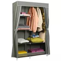 Универсальный тканевый шкаф для хранения вещей DEKO DKCL05, размер XL, 170х105х45 см, серый