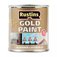 Краска акриловая Rustins Quick Dry Gold Paint полуглянцевая