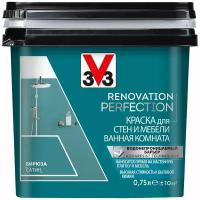 Краска акриловая V33 Renovation Perfection для стен и мебели ванная комната влагостойкая моющаяся полуматовая