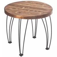Журнальный стол ilwi из стали и дерева темно-коричневый в стиле лофт высотой 51 см, 4 ножки