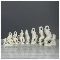 Набор статуэток "Слоны", белый, 7 предметов 4296687