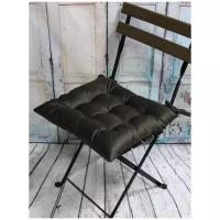 Подушка декоративная на стул для сидения с завязками МАТЕХ ARIA темно-коричневый, 42х42 см (дом, дача), ткань велюр
