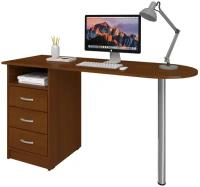 Письменный стол СитиМебель с 3 ящиками и хромированной ногой, ШхГ: 100х50 см, цвет: ясень шимо светлый
