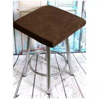 Подушка декоративная MATEX VELOURS CUADRO коричневый для сиденья на квадратный табурет, стул (шнур, фиксатор), с поролоном, 33х33 см