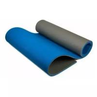 Коврик двухсторонний для йоги и фитнеса 170*60*1 см (синий/серый)