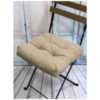 Подушка для сидения на стул без завязок MATEX VELOURS кофейный, чехол не съемный, ткань велюр, 40х40 см
