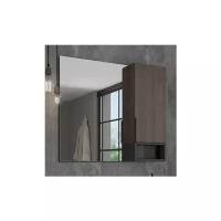 Зеркальный шкаф Comforty Франкфурт-90 подвесной дуб шоколадно-коричневый 00004150529