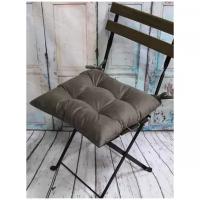Подушка декоративная на стул для сидения с завязками МАТЕХ ARIA светло-коричневый , 40х40 см (дом, дача), ткань велюр