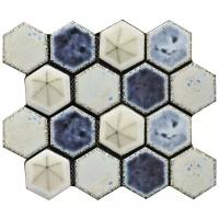 Hexa-22-4 Испанская керамическая шестигранная мозаика Gaudi Hexa синий белый светлый
