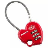 Брелок Munkees Combination Lock-Heart 80x37x14mm Red 3606/1144133