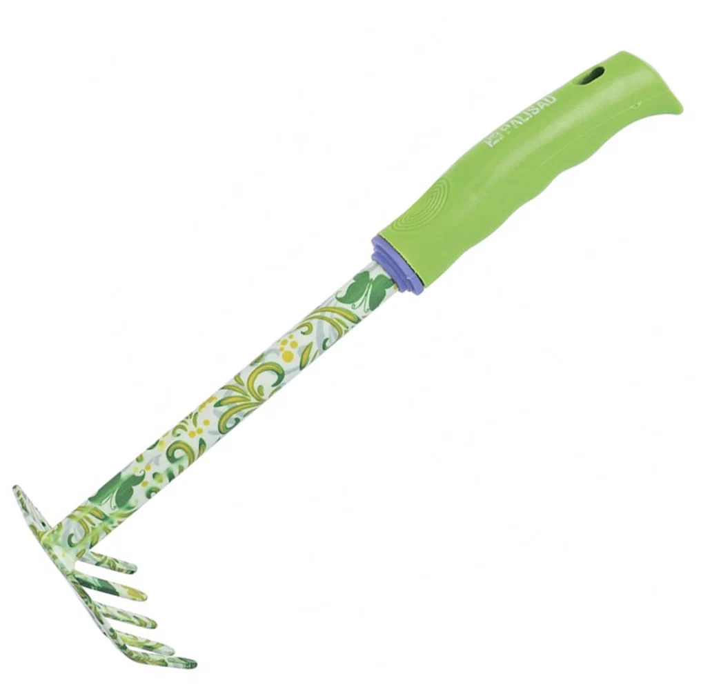 Грабли 5 - зубые, 85 х 310 мм, стальные, пластиковая рукоятка, Flower Green, Palisad 62039